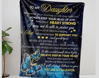 To My Daughter Blanket Gift from Mom or Dad Daughter Sentimental Message Throw Blanket Daughter Birthday Christmas Present Blanket for Her