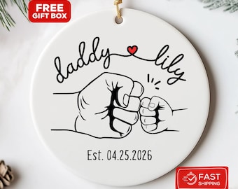 Personalized Dad Ornament Daddy Daughter Ornament Father Son Gift New Dad Christmas Ornament First Christmas as Dad Gift