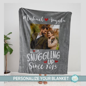 Couple Photo Blanket, Personalized Wedding Anniversary Gift for Him Her, Valentine's Day, Birthday Gift Husband Wife, Boyfriend, Girlfriend