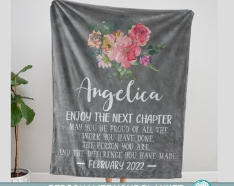 Personalized Retirement Blanket for Women, Boss or Coworker Farewell Gift, Mom Retirement Party Gift Ideas for Her, Retirement 2023