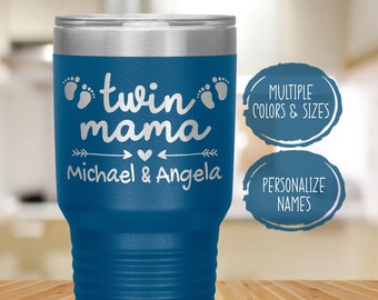 Twin Mom Gift, Twin Mama Tumbler, Mother's Day Gift for Mother of Twins Personalized, Birthday, Congratulations Gift for Daughter, Friend
