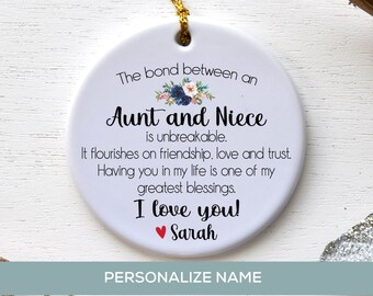Personalized Aunt Niece Christmas Gifts Ornament - Birthday Gift For Auntie Keepsake/wedding Gifts