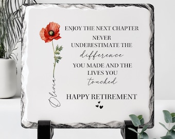 Difference Maker Plaque Slate Unique Retirement Gifts for Women Coworker Personalized Nurse Teacher Principal Farewell Party Decor DC-26-347