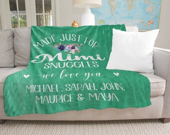 Mimi Personalized Christmas Gift Customized Blanket Names for Birthday Mother s Day Grandparent Throw Blanket Mother in Law or Mom Present