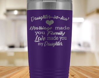 Gift for Daughter-in-law -Stainless Steel Tumbler-Daughter in law Travel Mug- Cute Birthday, Christmas or Wedding Gift Ideas