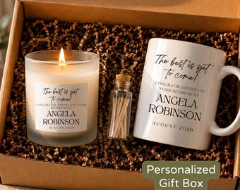 Retirement Gift Box for Women Friend Personalized Retired Teacher Nurse Mug Candle Set The Best Is Yet to Come Congratulations Gift DC26-349