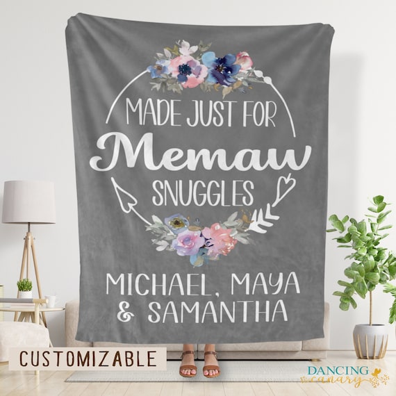 Personalized Blanket for Memaw Mothers Day Gift for Meemaw Christmas Birthday Present Grandparent Throw Blanket Mother in Law Mom Gift Etsy Canada