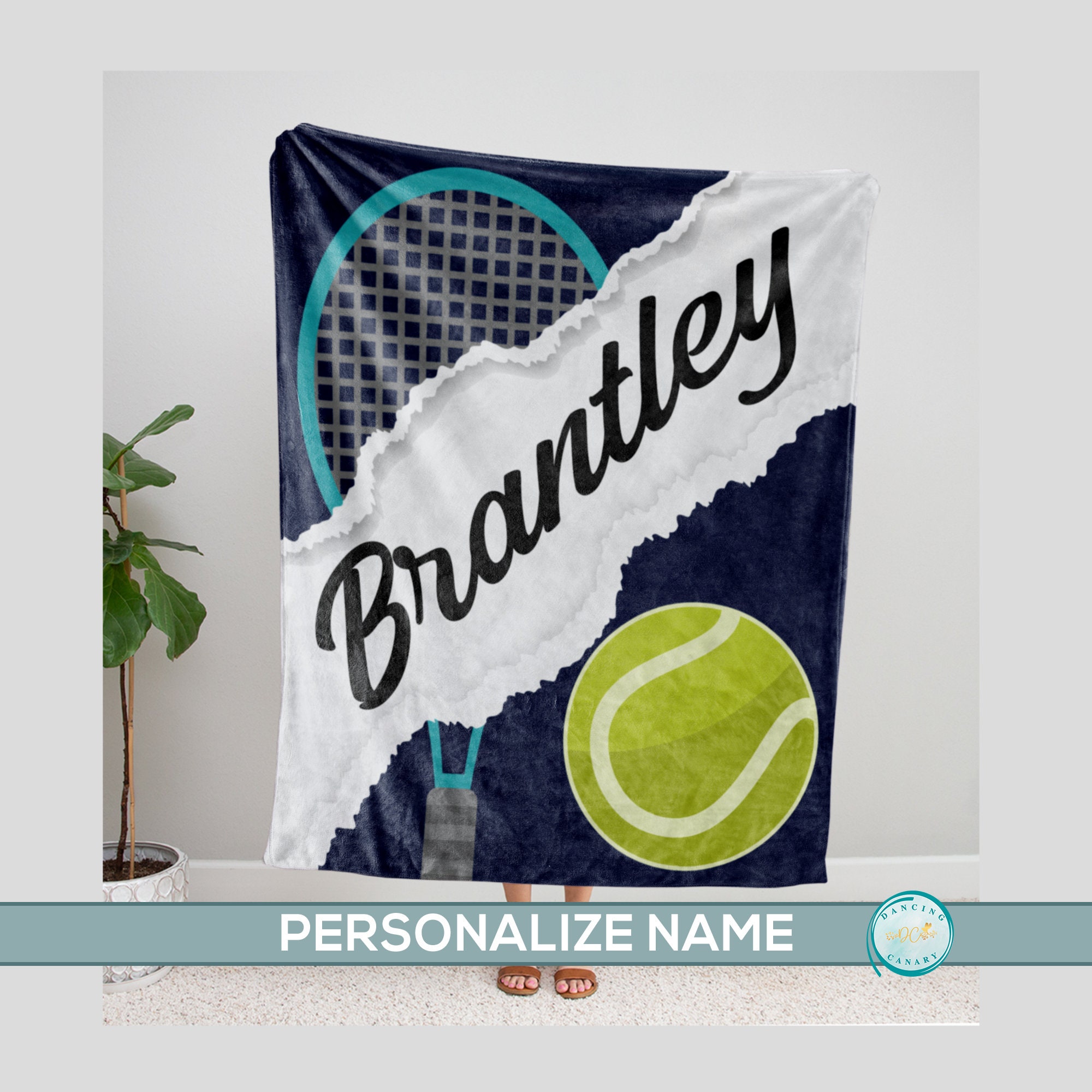 Tennis Player Gift, Sports Blanket Personalized, Athlete End of Season Present for Him or Her, Stadium Blanket, Kids Birthday Christmas Gift