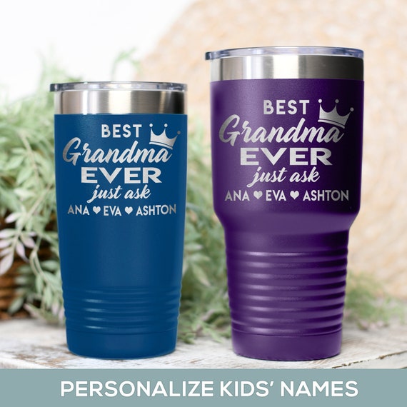 Custom Photo engraved tumbler, Grandparent gift idea, Photo