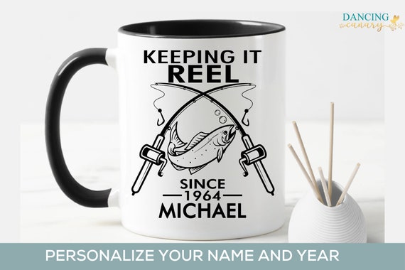 Keeping It Reel Since 1964 Fishing Coffee Mug for Men, Personalized 60th  Birthday Gift for Dad, Husband, Uncle, Friend or Brother 