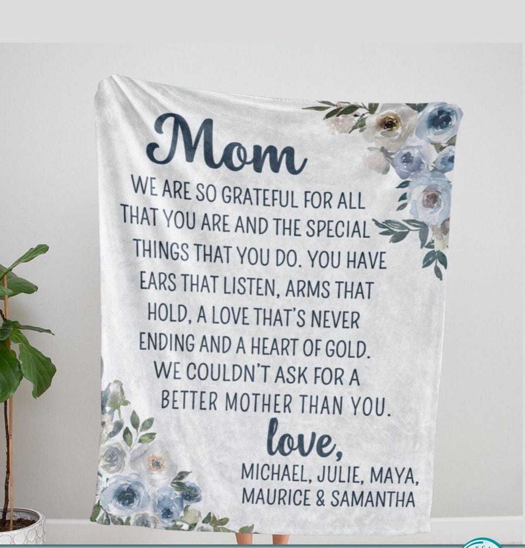 Personalized Mom Blanket From Kids, Custom Mother's Day Gift From ...