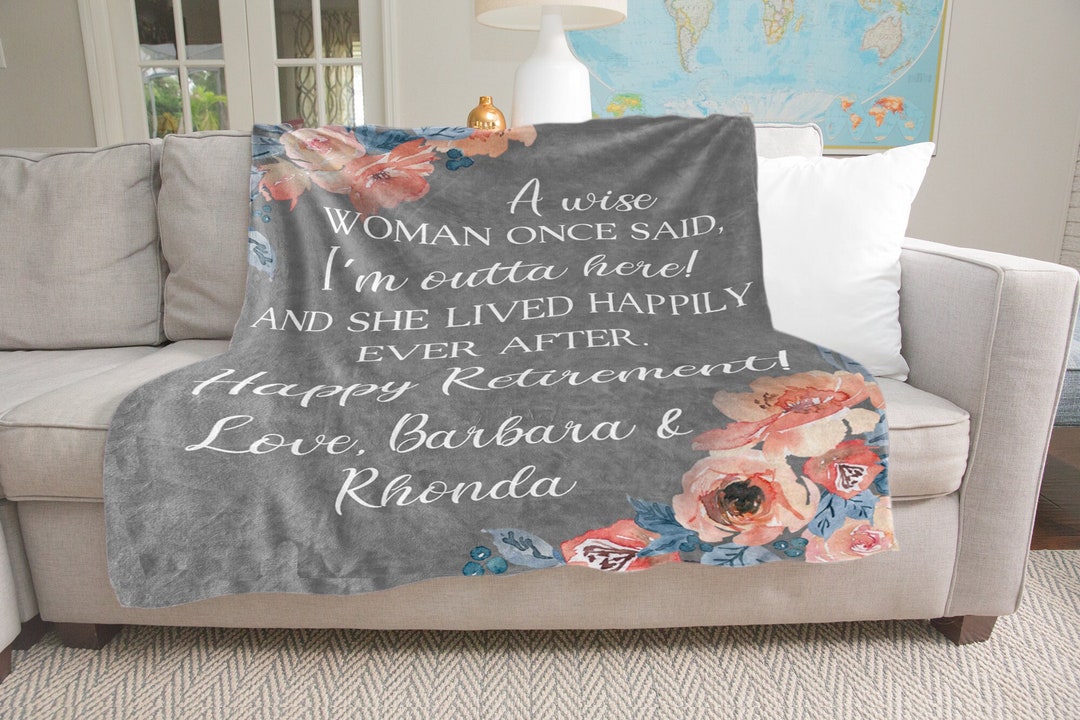 Personalized Retirement Blanket Gift for Women Happy Retirement 2023