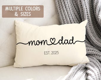 New Mom and Dad Pillow First Time Parents Gift Expecting Mother Pregnancy Pillowcase Baby Shower Couple Present New Dad Xmas Gift DC-25-287