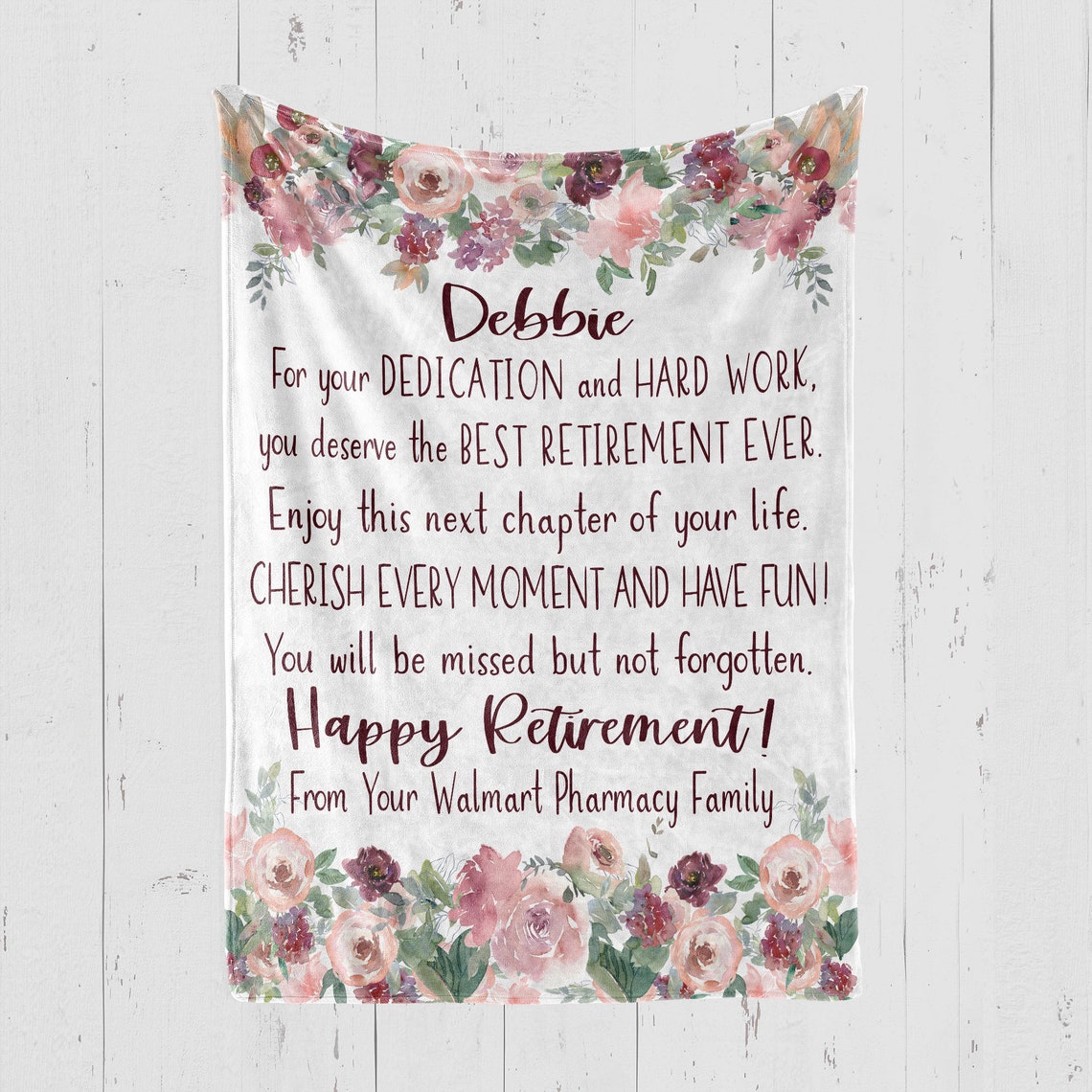 Personalized Retirement Blanket Gift for Women Boss or Etsy