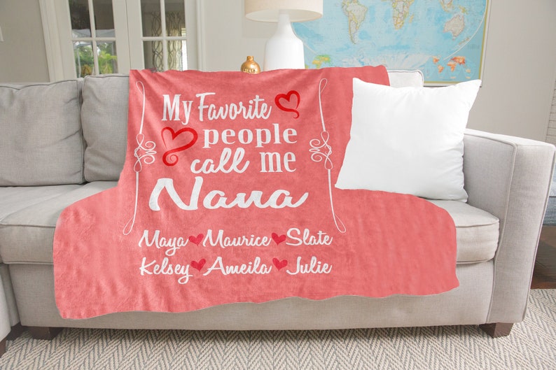 Nana Personalized Gift Customized Blanket Names for Nana for Etsy
