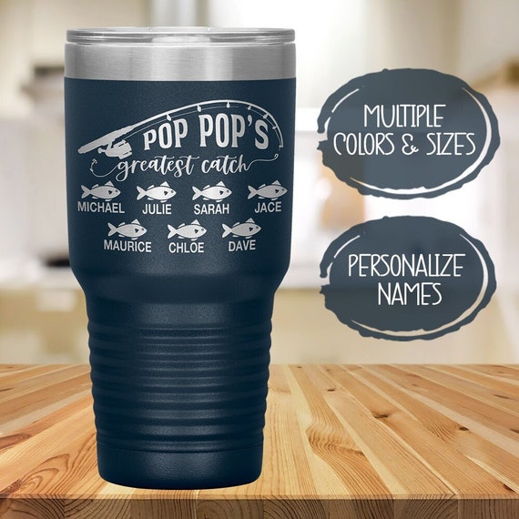 Pop Pop Gift, Grandpa Fishing Personalized Tumbler, Father's Day