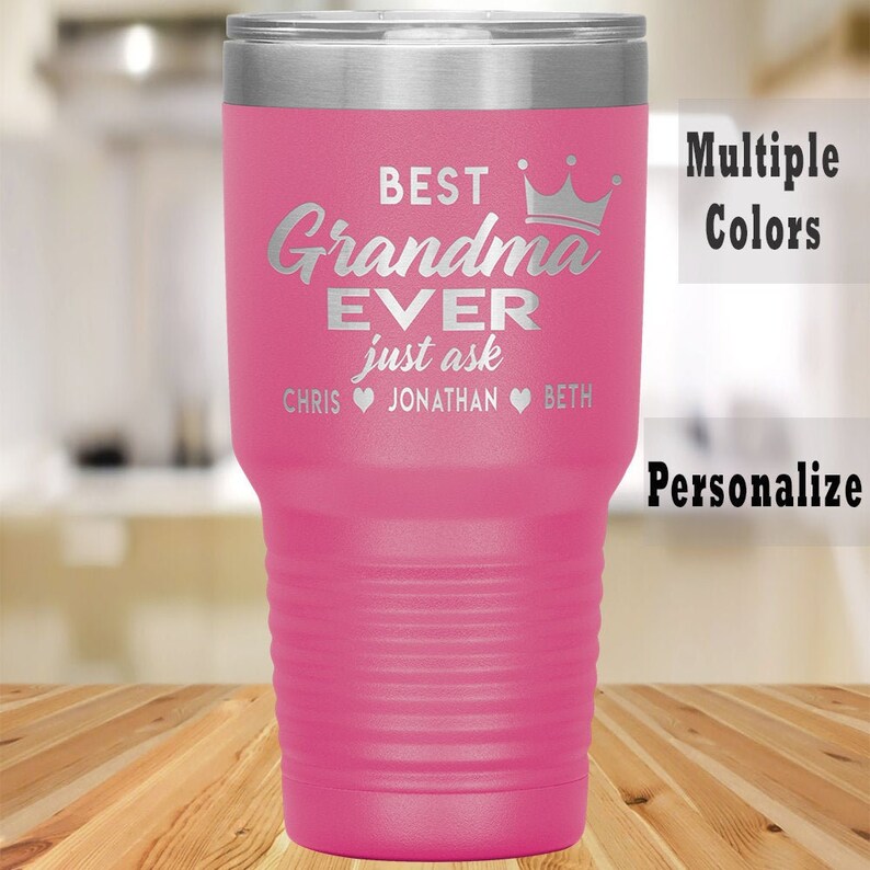 Personalized Grandma Gift Best Grandma Ever Tumbler Cute Etsy