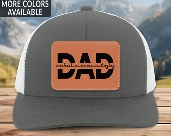 Personalized Dad Hat Dad Gift with Kid's Names Father's Day Gift for Husband Custom Dad Birthday  from Kids Dad Trucker Hat Father Christmas