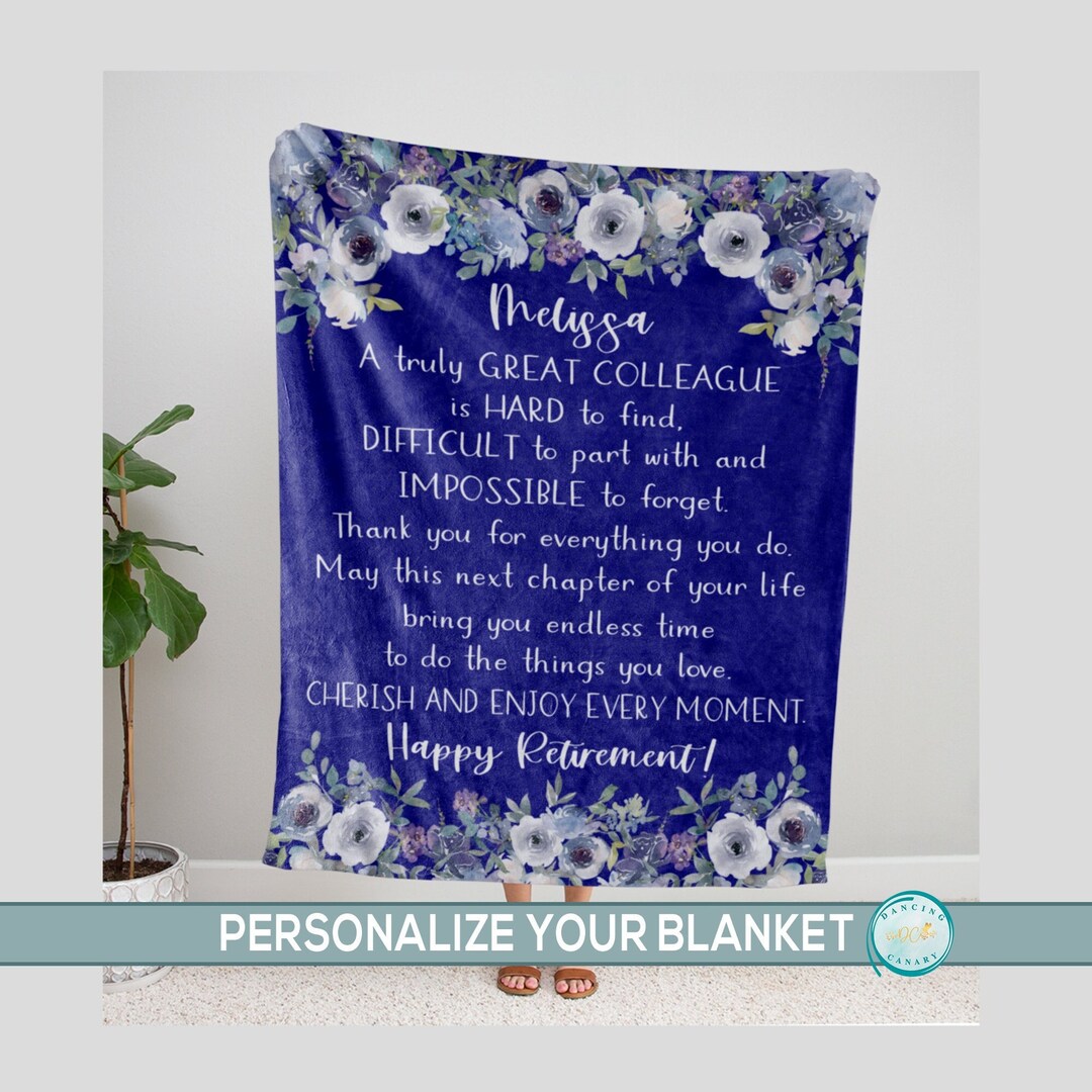Personalized Retirement Blanket Gift for Women Retirement Etsy