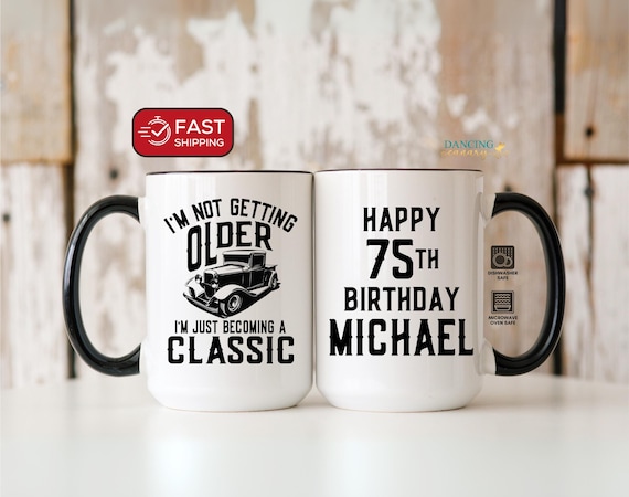 Personalized 75th Birthday Gift for Men, Custom Name Classic Car Mug, 1951  Birthday Gift for Dad, Vintage Car Lover Coffee Cup - Etsy