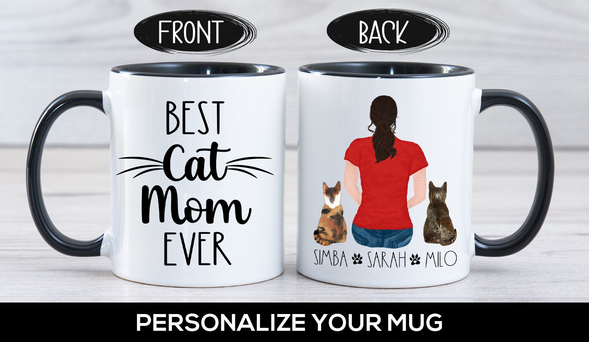 cat mom gifts personalize personal cat lover Gift Idea unique cat mug gift cat lady Best Cat Mom Ever Personalized MUG v3P