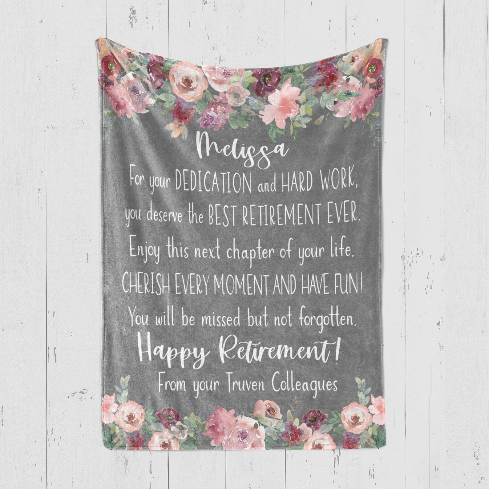 Personalized Retirement Blanket for Women Boss or Coworker Etsy