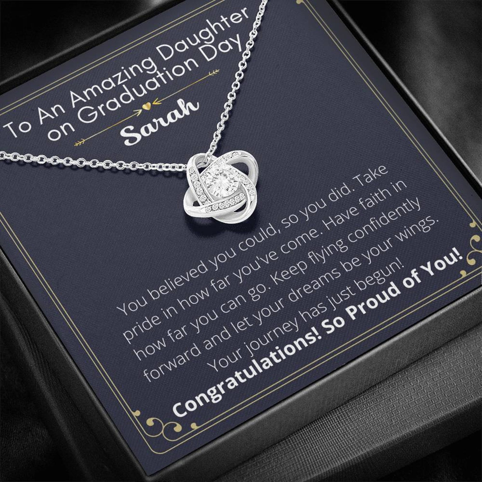 Graduation Necklace for Daughter from Mom or Dad Personalized Etsy