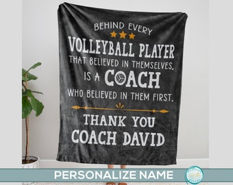 Volleyball Coach Gift for Men or Women, Sports Blanket,  End of Season Gift from Team, Sports Coach Appreciation Present, Best Coach