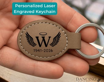 Sympathy Gifts for Loss of a Loved One Personalized Memorial Initial Keychain Condolences Gift In Loving Memory Engraved Key Ring DC-26-343