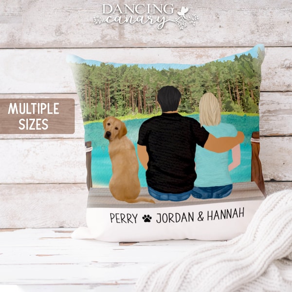 Pet Family Pillow Personalized Couple Gift Wedding Anniversary Valentine Gifts for Him Her Dog Cat Mom Dad Christmas Custom Pillow Cover