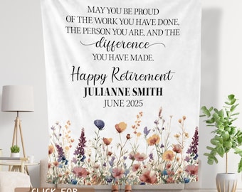 Personalized Retirement Gifts for Women Retirement Blanket for Boss Coworker Farewell Retirement Party Gift Ideas for Her Retiring 2026