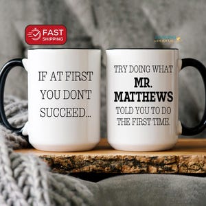 Funny Teacher Appreciation Gift Thank You Teacher Personalized Mug Teaching Staff End of School Year Present Best Teacher Humor Mug