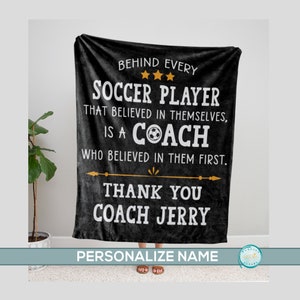Soccer Coach End of Season Thank You Gift, Personalized Blanket for Men or Woman, Sports Coach Appreciation, Birthday Gift from Team