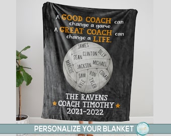 Volleyball Coach Gift for Men or Women, A Good Coach Can Change a Game Blanket, End of Season Thank You Coach Gift from Team, Sports Blanket