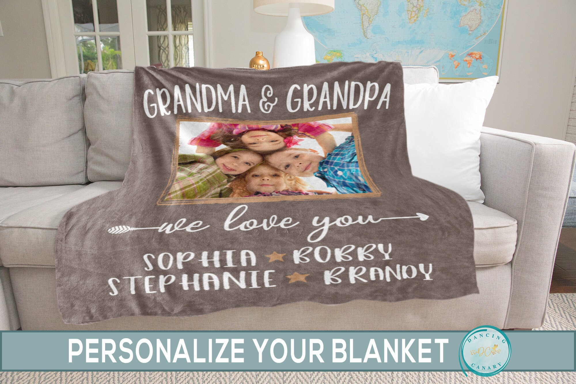 Gifts for Grandma, Birthday Gifts for Grandma, Kainsy I Love You Grandma  Gift Blanket, with Printed Blanket, Unique Grandma Gift from Granddaughter  or