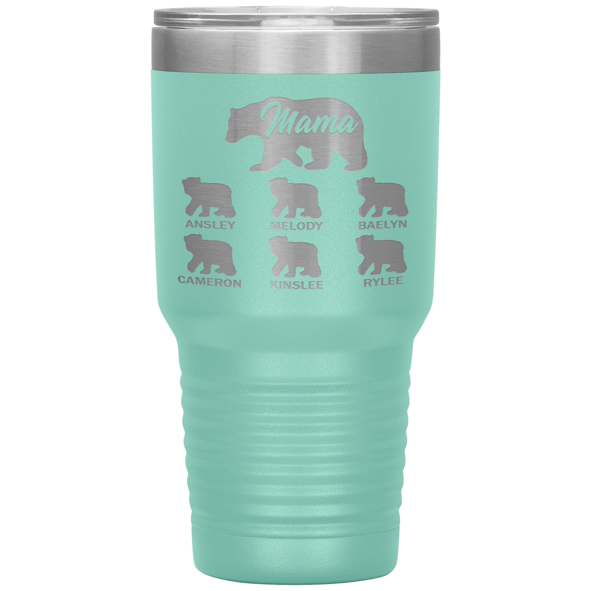 Mama Bear Personalized With Kids Names Engraved Tumbler, Stainless Cup, Mom  and Dad Gift – 3C Etching LTD