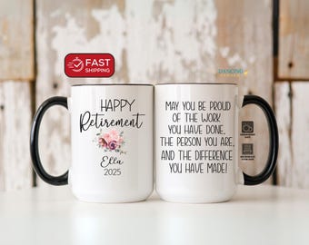 Personalized Retirement Gift for Women, Happy Retirement Mug