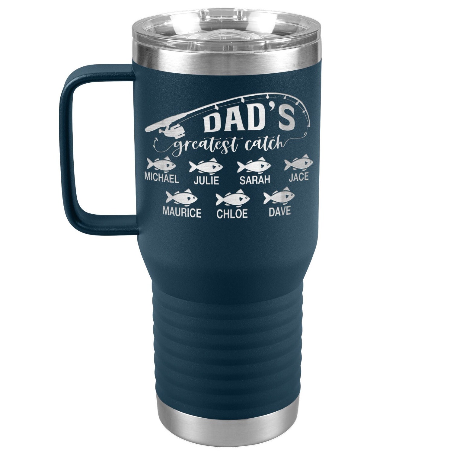 Dad Coffee Tumbler With Kids Names, Dad Fishing Gift, Personalized Father's  Day, Birthday or Christmas Gift for Father, Travel Mug for Men 