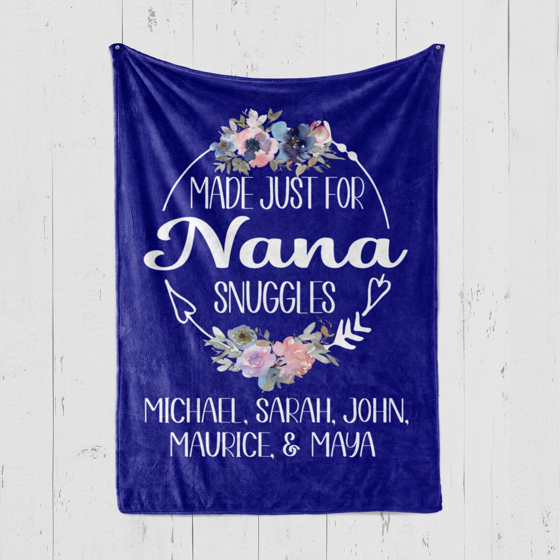 Nana Personalized Blanket Birthday Gift Customized Christmas Etsy