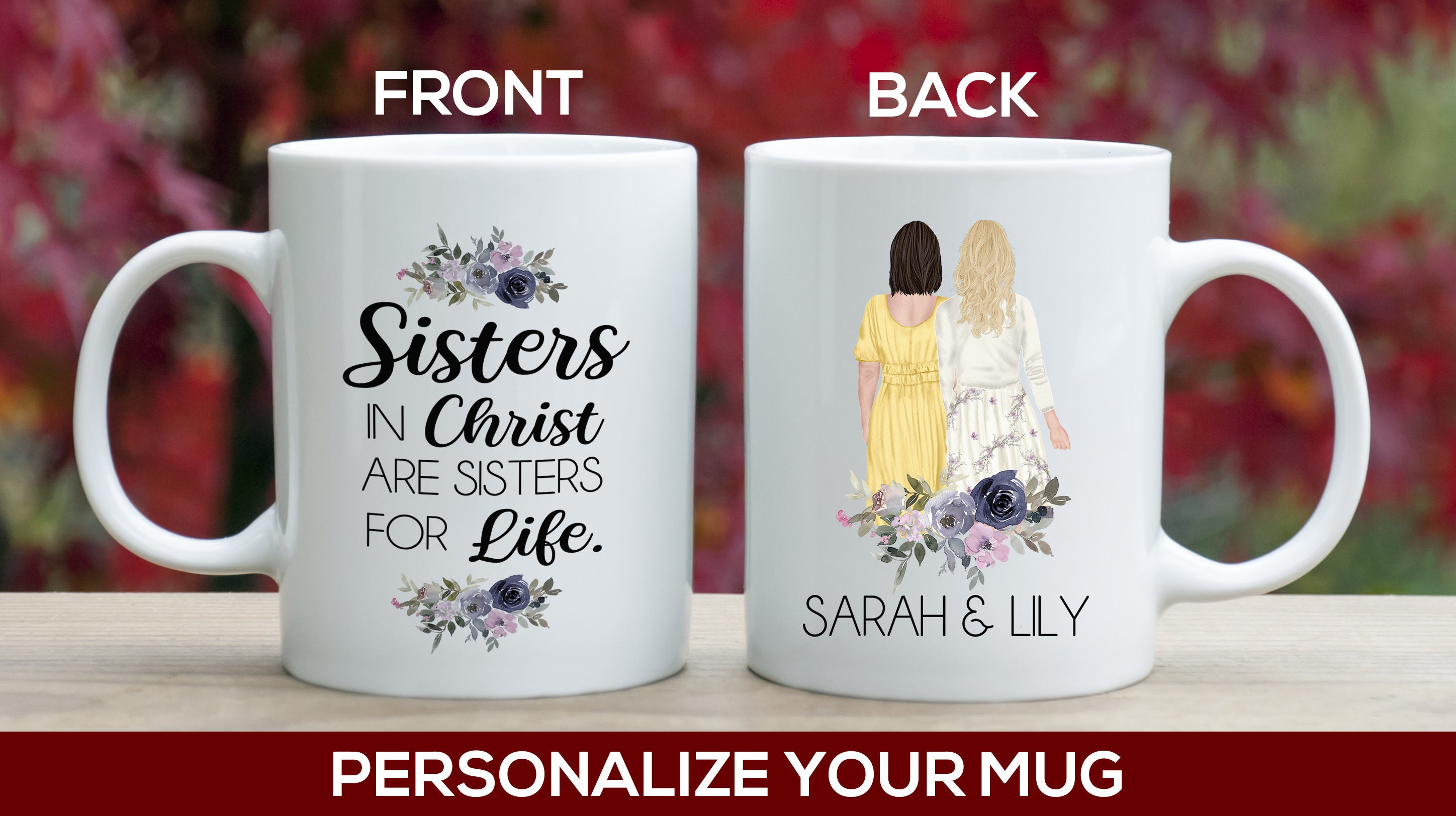 Regalos cristianos personalizados para mujeres, mejor amiga o hermana,  regalo de fe y amistad, taza personalizada de hermanas en Cristo, taza  inspiradora -  México