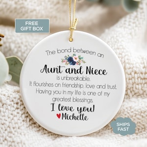 Aunt Niece Ornament Personalized Aunt Gift Niece Christmas Ornament Aunt and Niece Gift Gift from Niece to Aunt