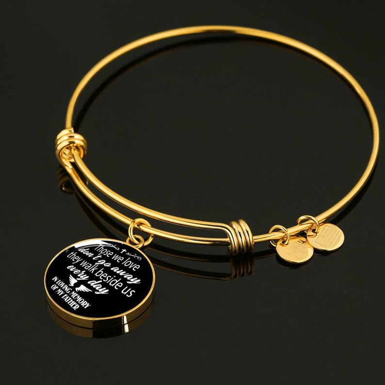Father Loss Gift Dad Memorial Bracelet Sympathy Gift Mourning Jewelry Custom Engraving Available In Memory of Father