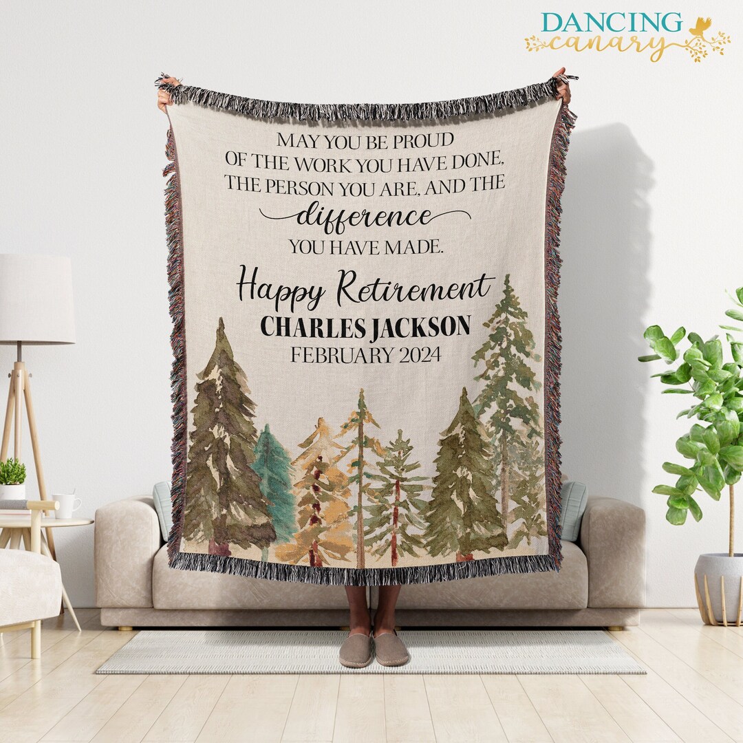 Retirement Blanket Gift for Men Retired Dad Grandpa Personalized