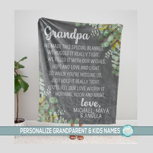 Grandpa Blanket Personalized, Father's Day, Birthday, Christmas Gift for Grandfather, Grandparent Throw Blanket, Father in law, Dad Gift