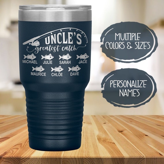 Uncle Fishing Tumbler Gift, Personalized Father's Day, Birthday or