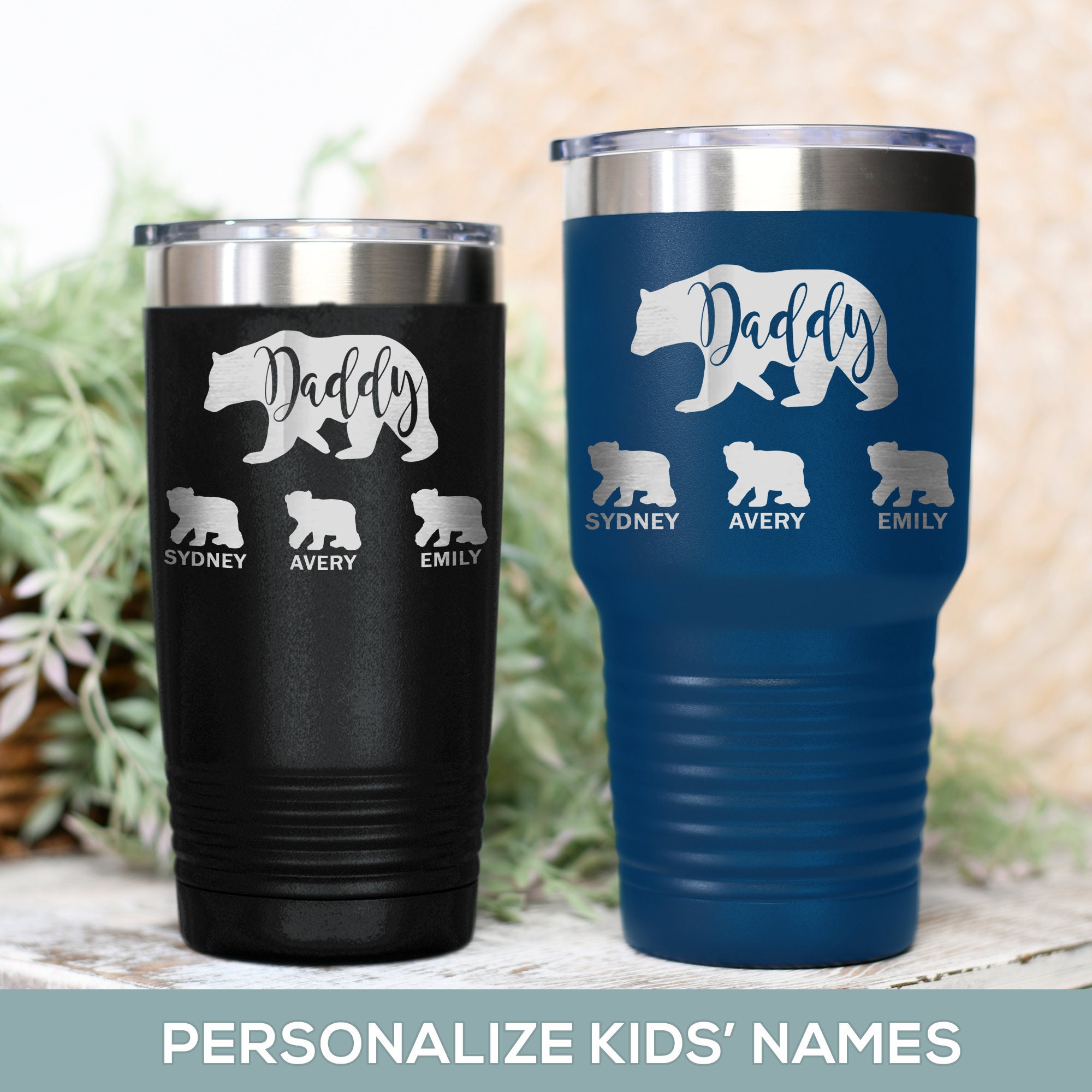 Papa Bear Personalized Blue Coffee Mug