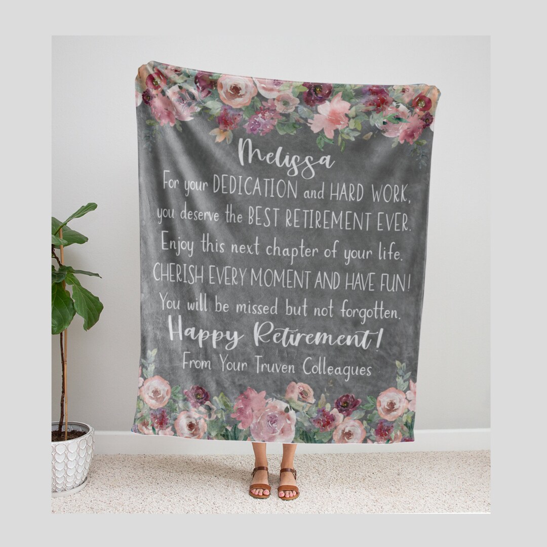 Personalized Retirement Blanket Gift for Women Boss or Etsy