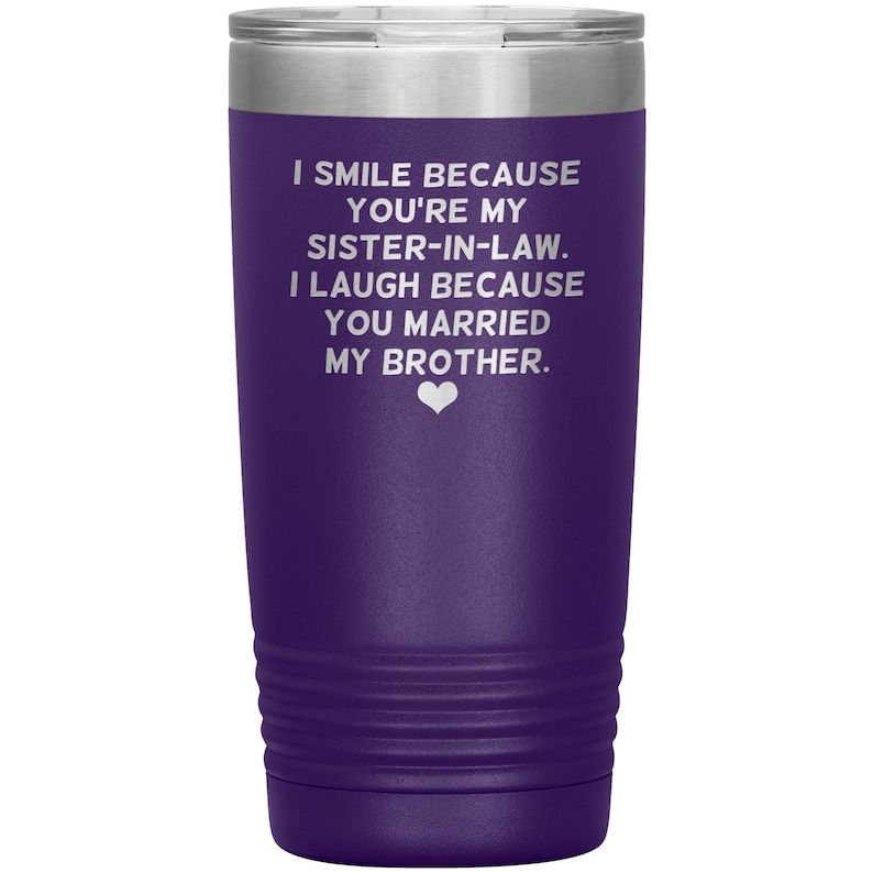 Sister in law Christmas Gift. Sister-in-Law Wine Tumbler, Funny Wine Glass Birthday Present, Best Sister in Law image 3