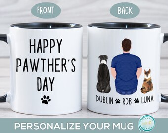 Happy Pawther's Day Mug, Father's Day Gift for Dog Dad from Pet, Custom Cat Parent Mug, Son, Husband, Boyfriend Present, Fur Dad Gift