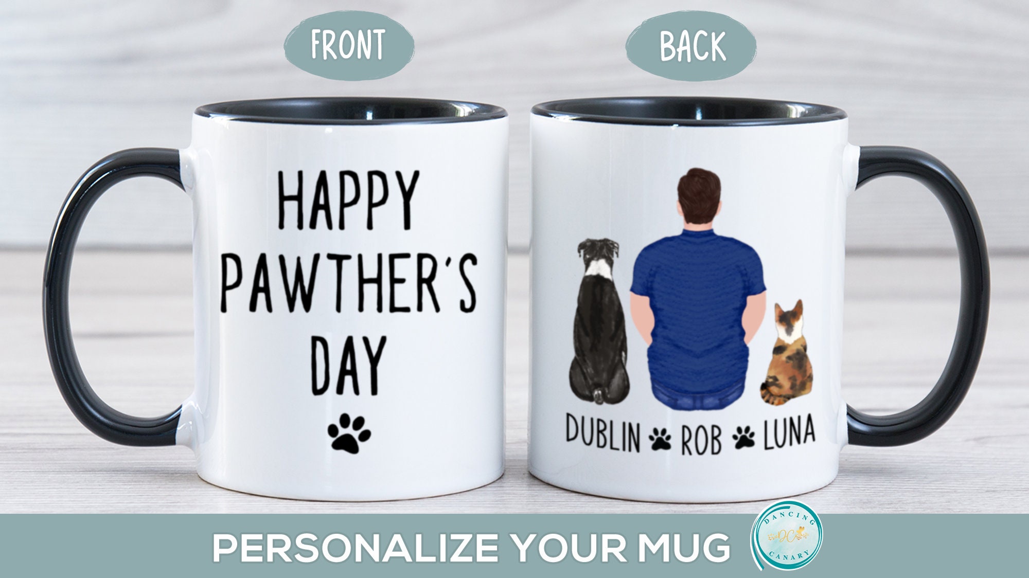 Dog Dad Mug - Personalized Photo Mug For Father's Day Dog Lovers Gift
